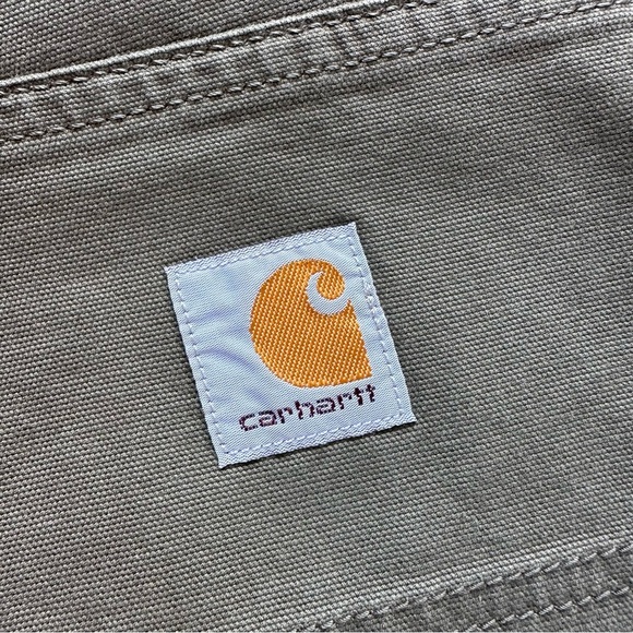 Mens Carhartt Relaxed Fit Rugged Flex Canvas Work Shorts Size 40 Khaki Green - Picture 6 of 10